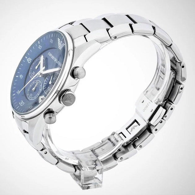 Emporio Armani AR5860 Sportivo Men's Silver & Blue Chronograph - SJR London Timepiece