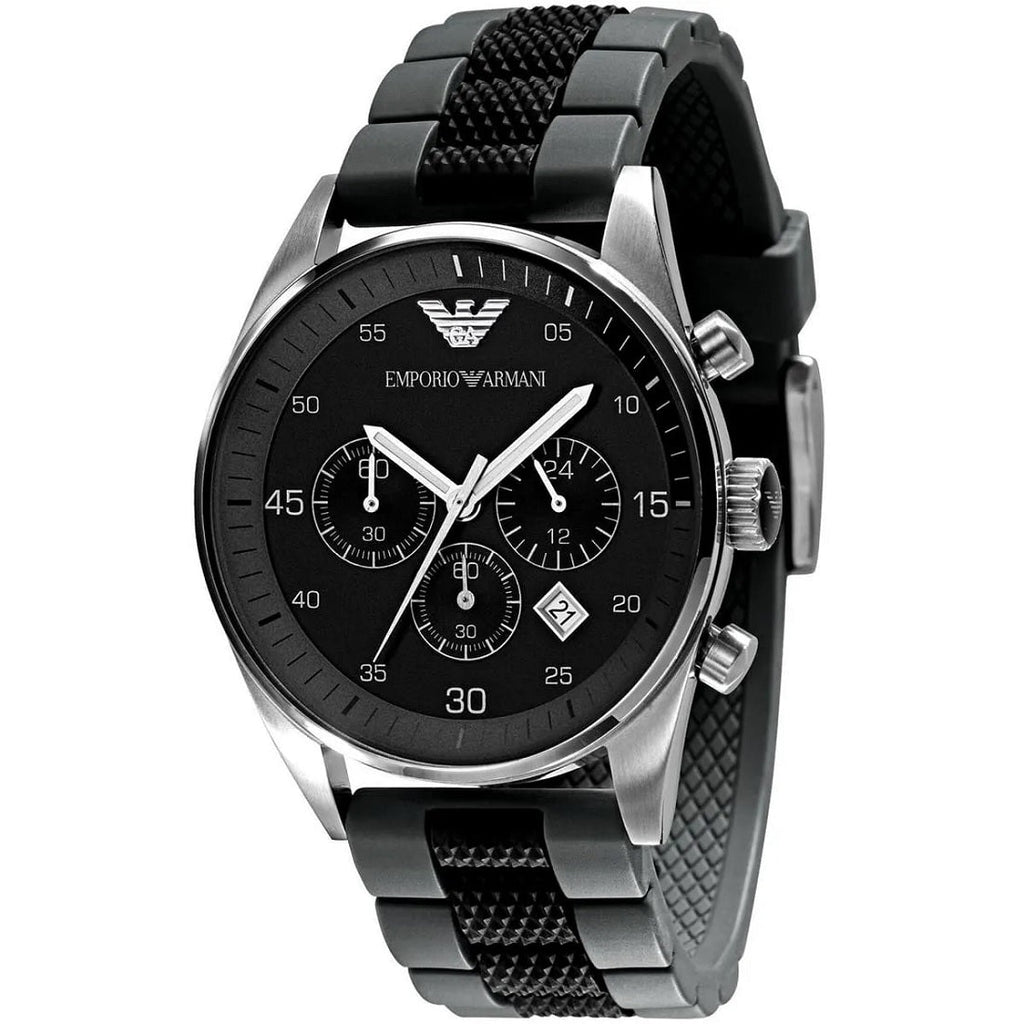 Montre Emporio Armani AR5866 Sportivo en silicone noir et gris pour homme