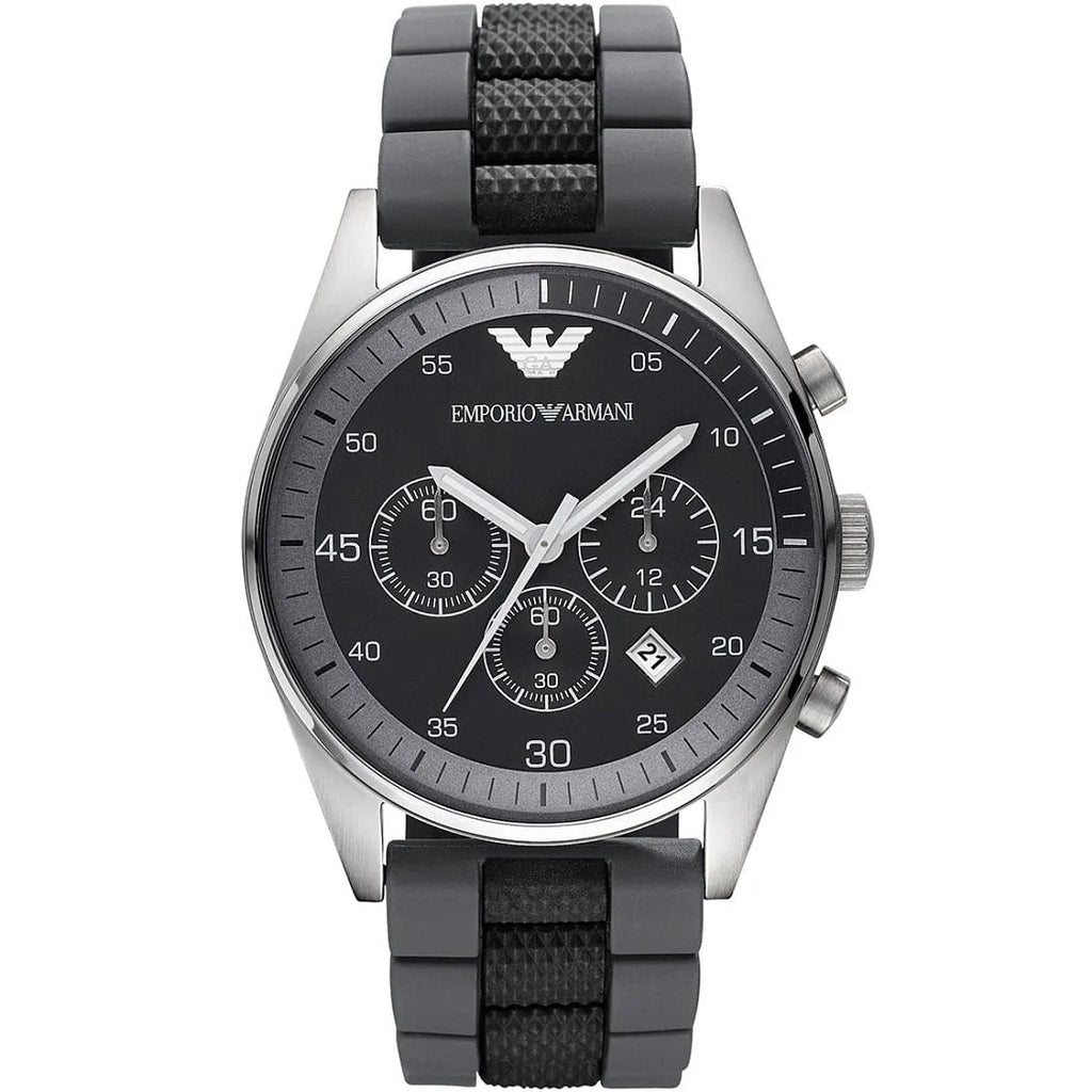 Montre Emporio Armani AR5866 Sportivo en silicone noir et gris pour homme