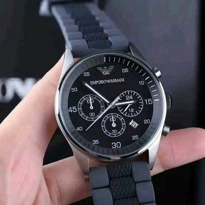 Emporio Armani AR5866 Sportivo Men's Black & Grey Silicone Watch - SJR London Timepiece
