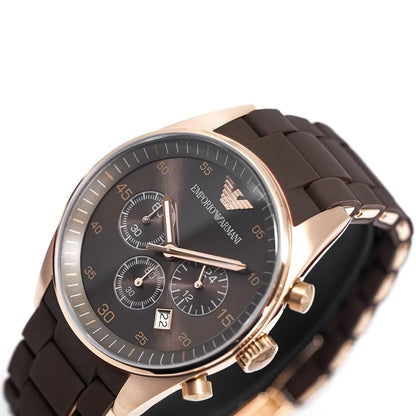 Emporio Armani AR5890 Sportivo Men's Brown & Rose Gold Watch - SJR London Timepiece