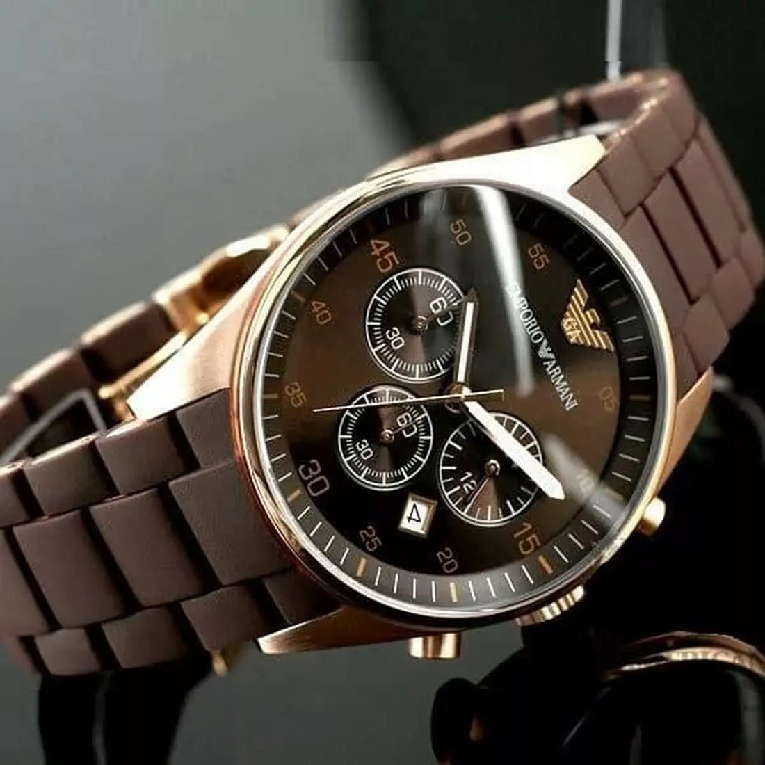 Emporio Armani AR5890 Sportivo Men's Brown & Rose Gold Watch - SJR London Timepiece