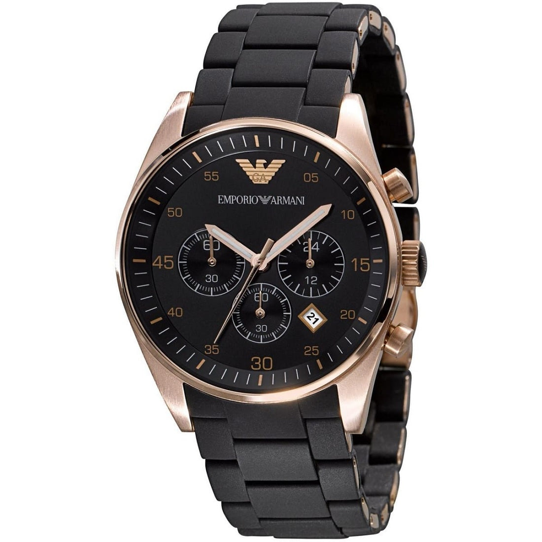 Emporio Armani AR5905 Sportivo Men's Black & Rose Gold Watch - SJR London Timepiece