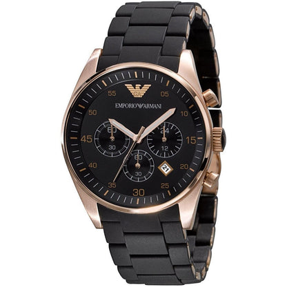 Emporio Armani AR5905 Sportivo Men's Black & Rose Gold Watch - SJR London Timepiece