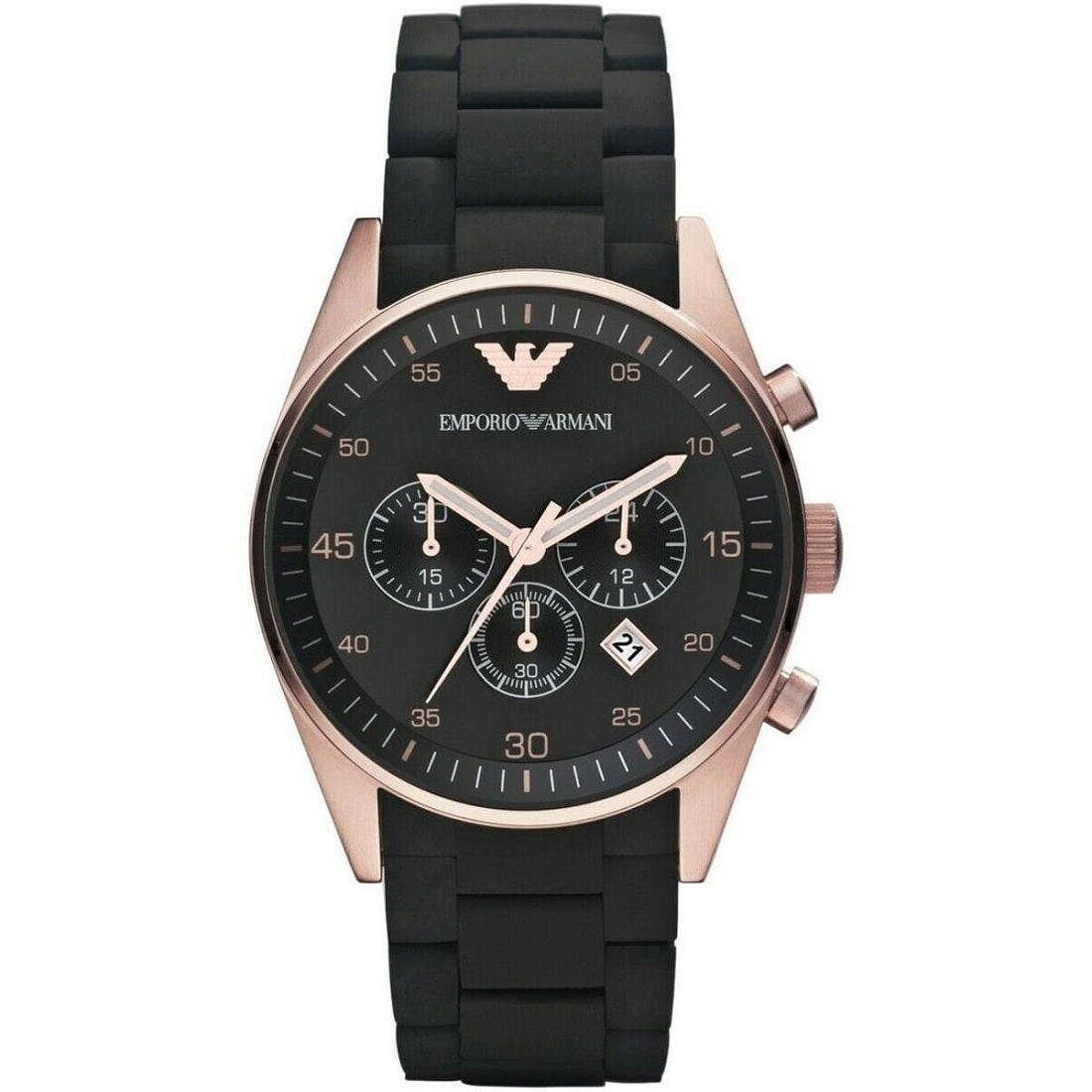 Emporio Armani AR5905 Sportivo Men's Black & Rose Gold Watch - SJR London Timepiece