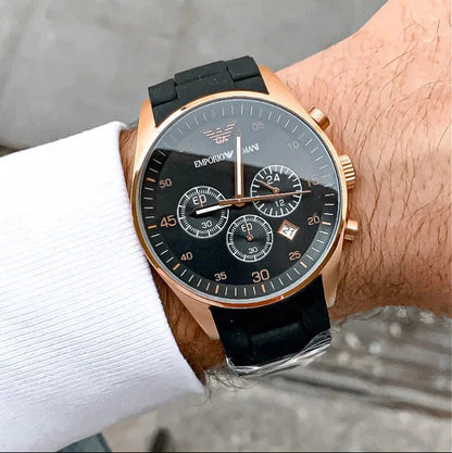 Emporio Armani AR5905 Sportivo Men's Black & Rose Gold Watch - SJR London Timepiece
