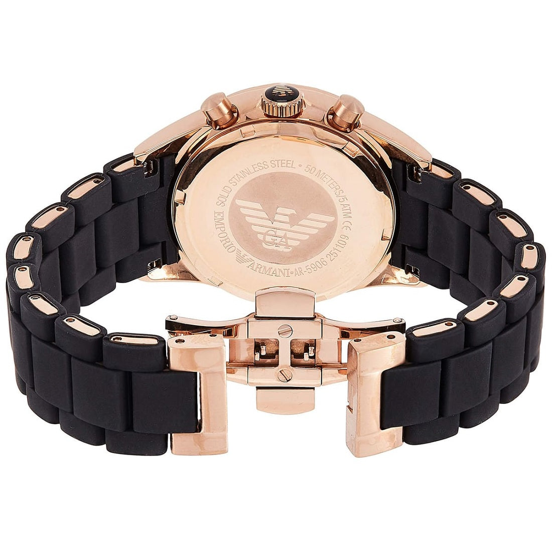 Montre Sportivo Emporio Armani AR5906 pour femmes en noir et or rose
