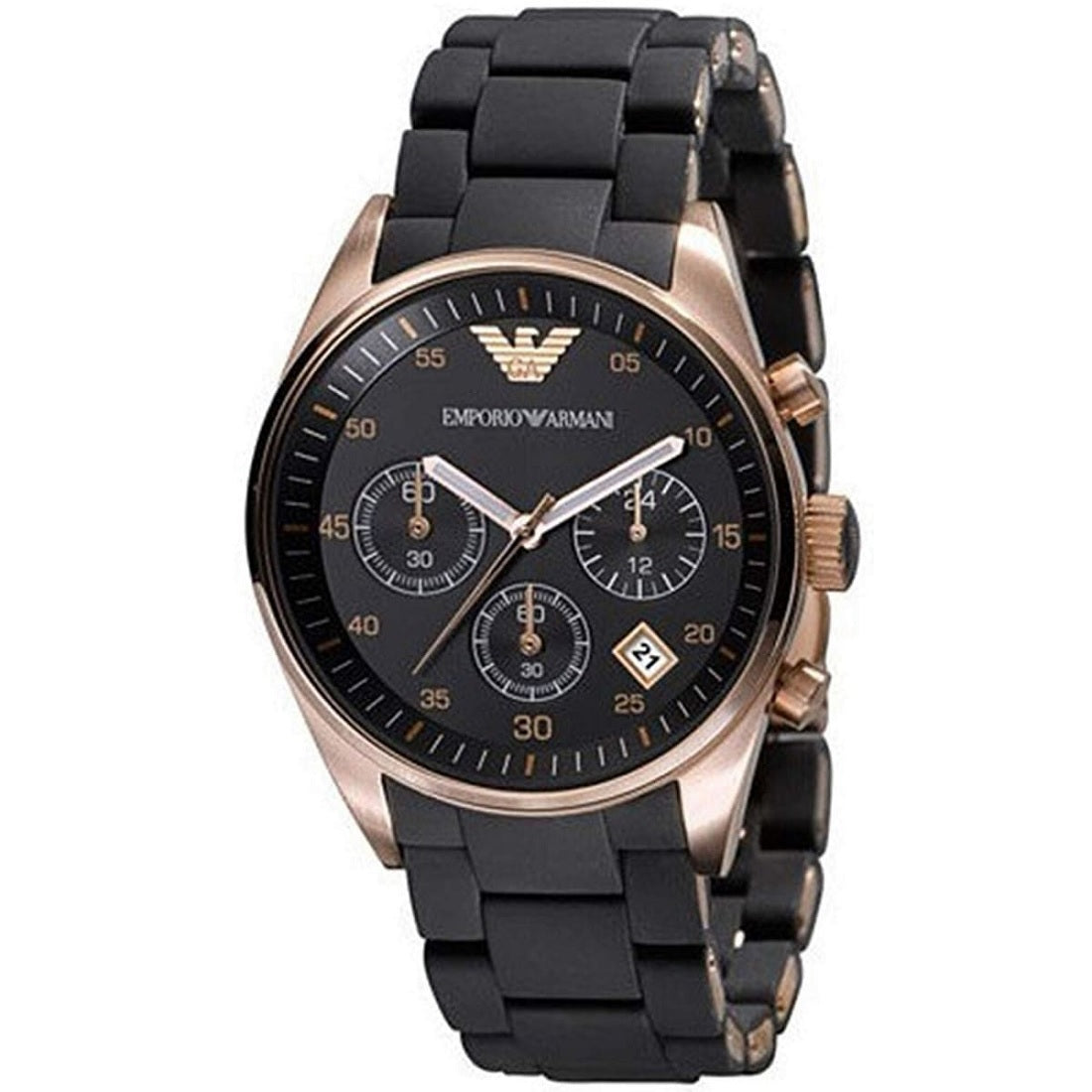 Montre Sportivo Emporio Armani AR5906 pour femmes en noir et or rose