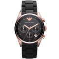 Montre Sportivo Emporio Armani AR5906 pour femmes en noir et or rose