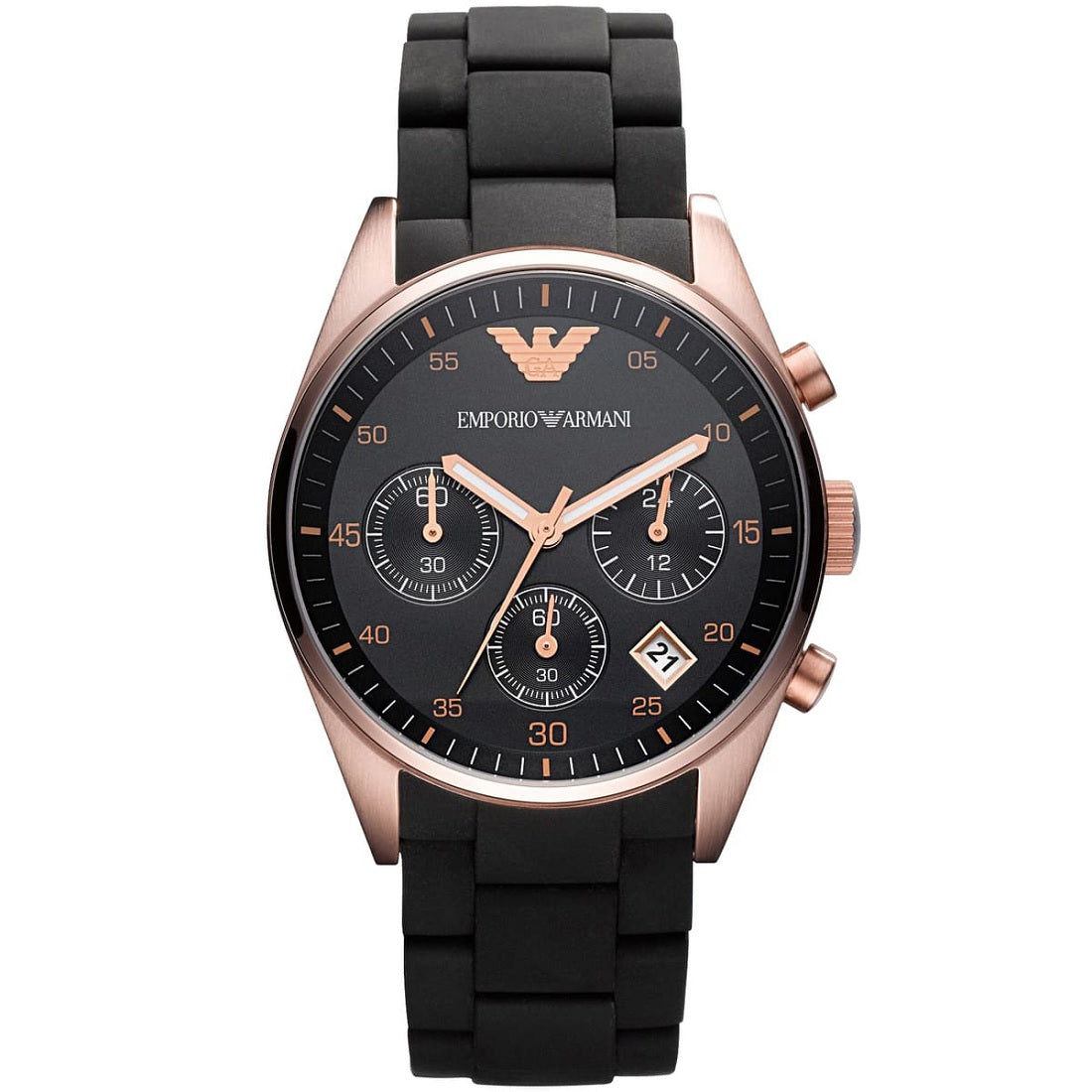 Emporio Armani AR5906 Sportivo Women's Black & Rose Gold Watch - SJR London Timepiece