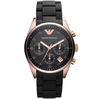 Emporio Armani AR5906 Sportivo Women's Black & Rose Gold Watch - SJR London Timepiece