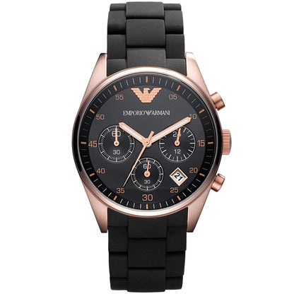 Emporio Armani AR5906 Sportivo Women's Black & Rose Gold Watch - SJR London Timepiece