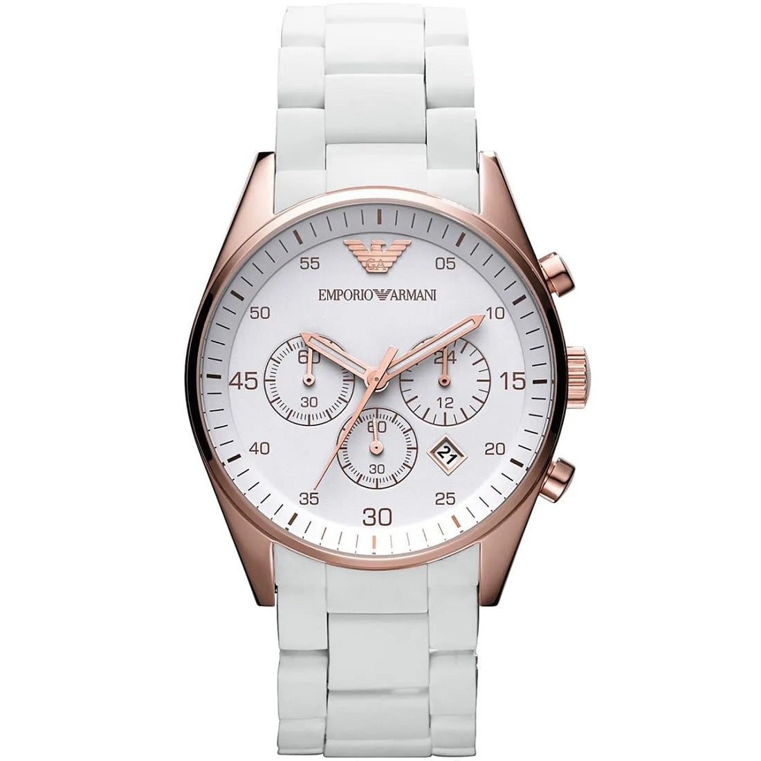 Emporio Armani AR5919 Sportivo Men's White & Rose Gold Watch - SJR London Timepiece
