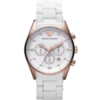Emporio Armani AR5919 Sportivo Men's White & Rose Gold Watch - SJR London Timepiece