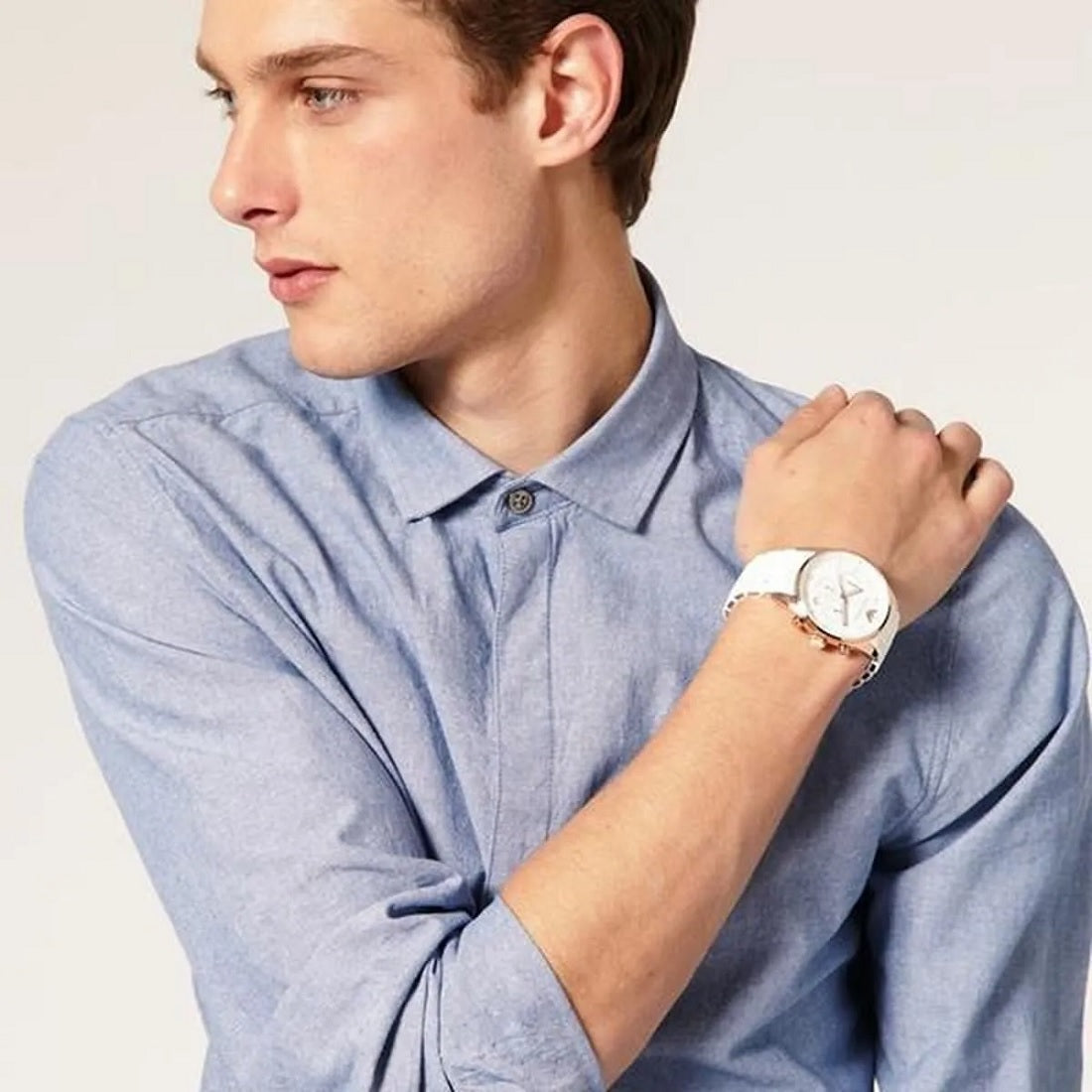 Emporio Armani AR5919 Sportivo Men's White & Rose Gold Watch - SJR London Timepiece