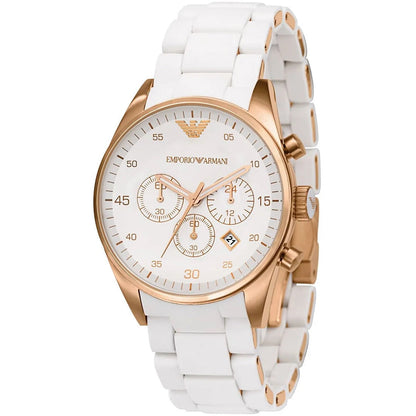 Emporio Armani AR5920 Sportivo Women's White & Rose Gold Watch - SJR London Timepiece