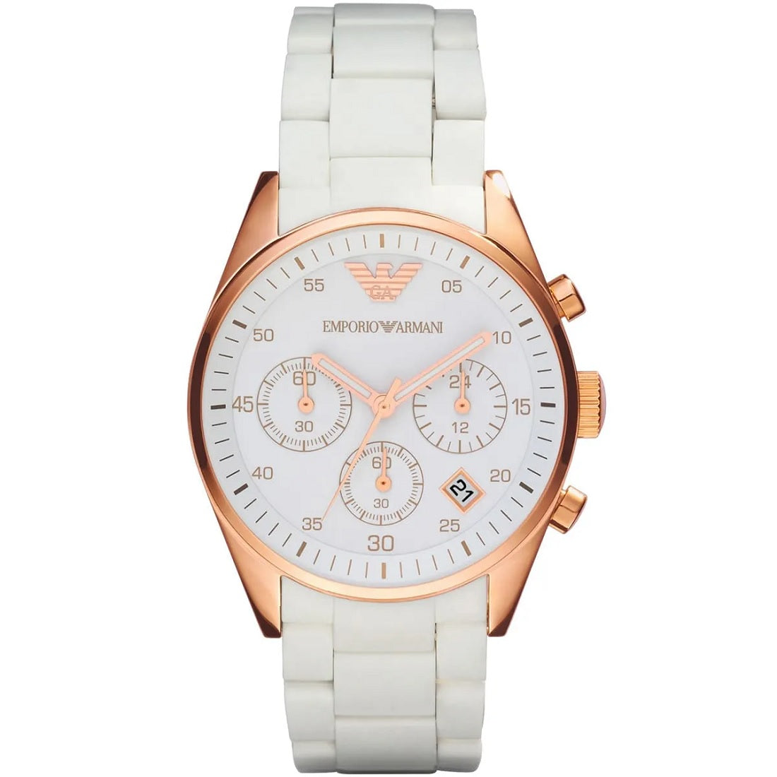 Emporio Armani AR5920 Sportivo Women's White & Rose Gold Watch - SJR London Timepiece