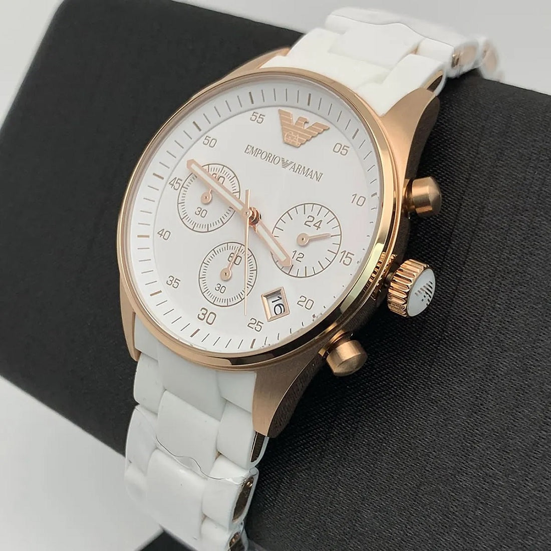Emporio Armani AR5920 Sportivo Women's White & Rose Gold Watch - SJR London Timepiece