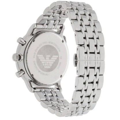 Emporio Armani AR5988 Tazio Men's Silver & Black Chronograph - SJR London Timepiece