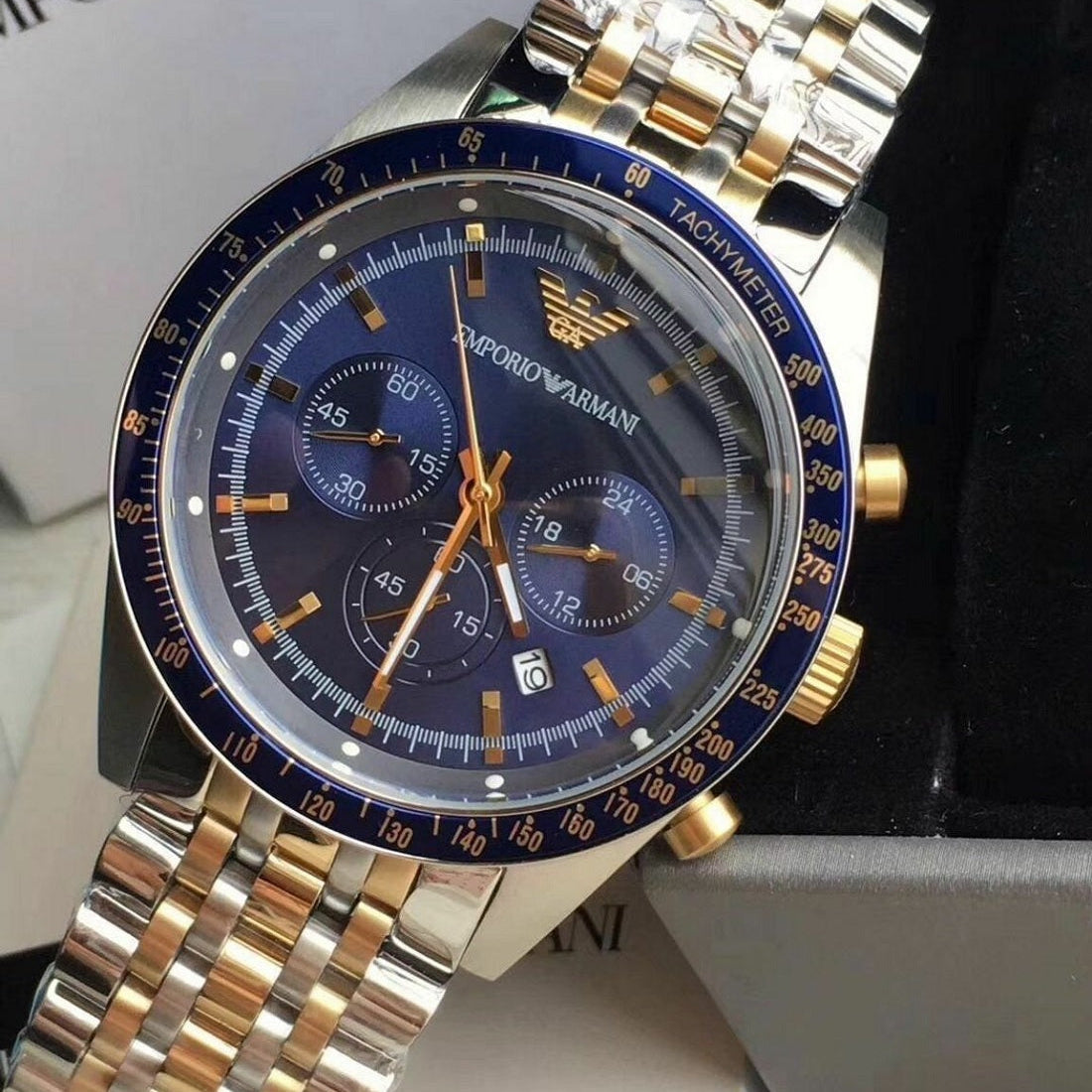 Emporio Armani AR6088 Tazio Men's Two-Tone Watch - SJR London Timepiece