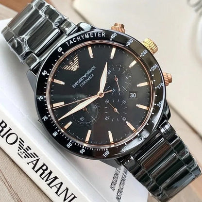 Emporio Armani AR70002 Mario Men's Black Ceramic Watch - SJR London Timepiece