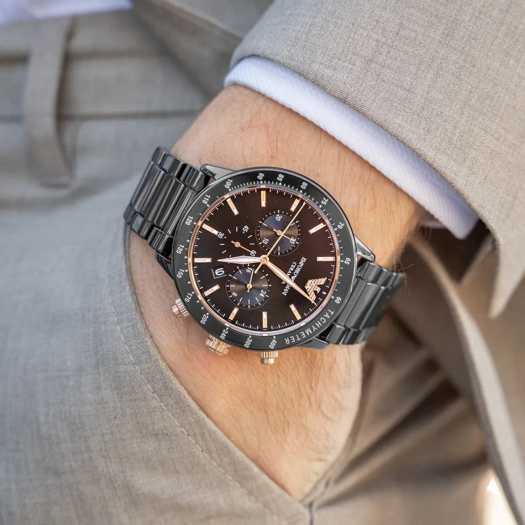 Montre pour homme en céramique noire Emporio Armani AR70002 Mario