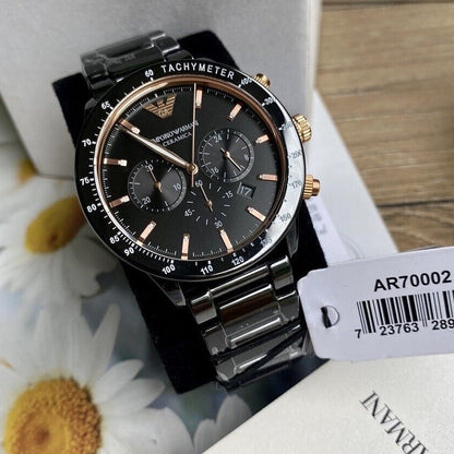 Emporio Armani AR70002 Mario Men's Black Ceramic Watch - SJR London Timepiece