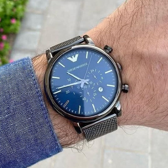 Emporio Armani AR1979 Luigi Men's Grey Mesh Watch - SJR London Timepiece