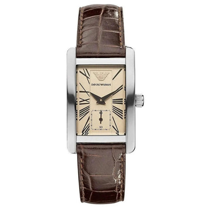 Emporio Armani AR0154 Classic Men's Rectangular Beige Watch - SJR London Timepiece