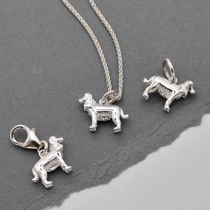 English Cocker Spaniel Silver Dog Charm