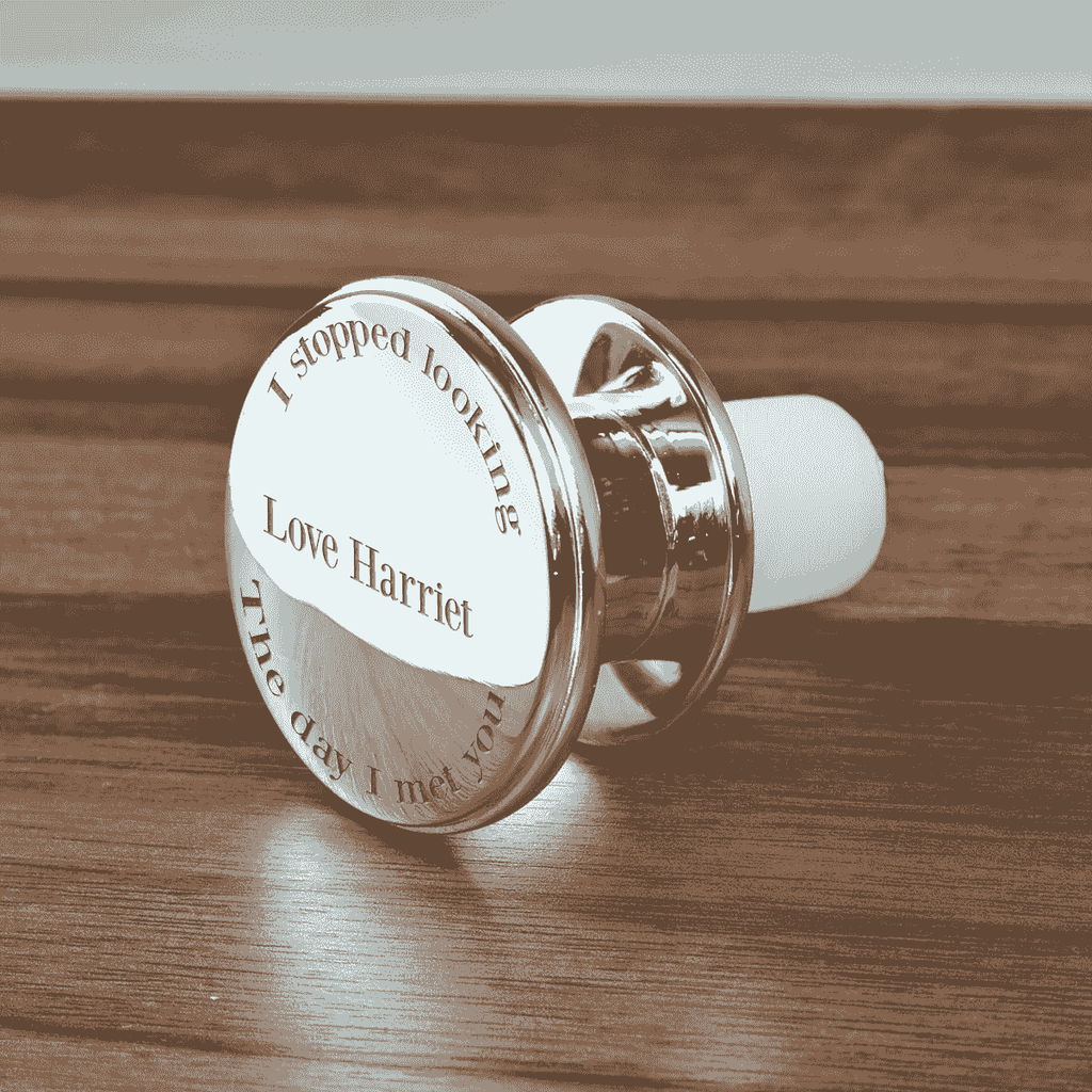 Personalised Silver Plated Romantic Bottle Stopper