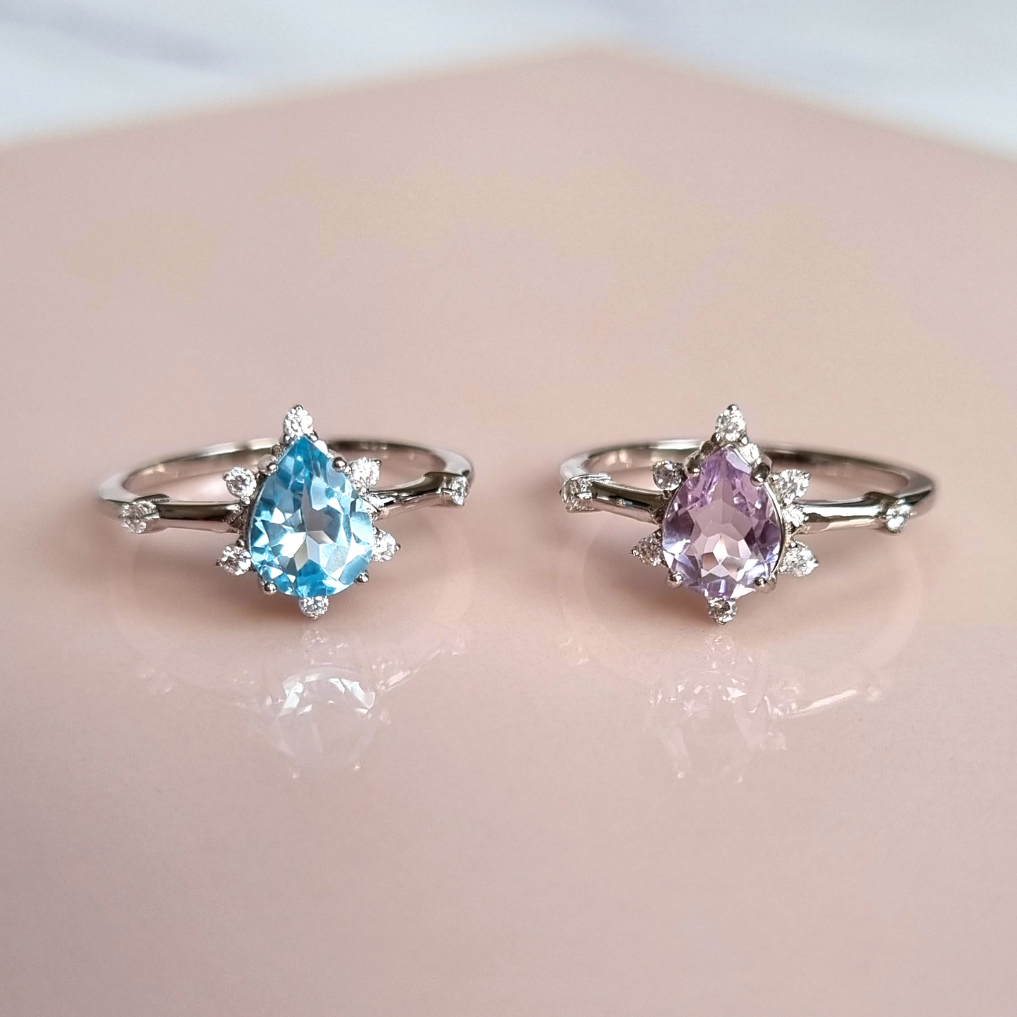 Estelle Lavender Amethyst Ring in Sterling Silver - SJR London Timepiece