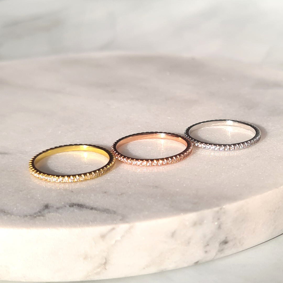 Thin Full Eternity Ring (1.2 mm) in Sterling Silver - SJR London Timepiece