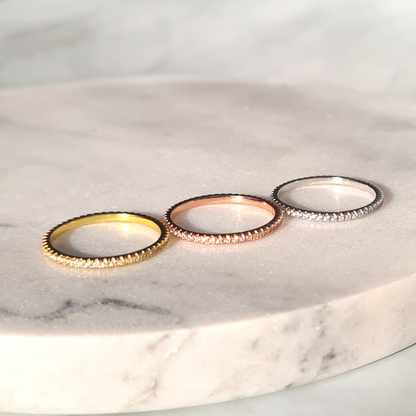 Thin Full Eternity Ring (1.2 mm) in Sterling Silver - SJR London Timepiece