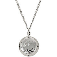 Europe Map Globe Personalised St Christopher - Silver Chain