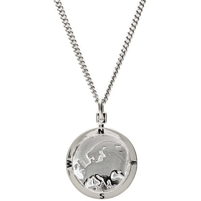 Europe Map Globe Personalised St Christopher - Silver Chain