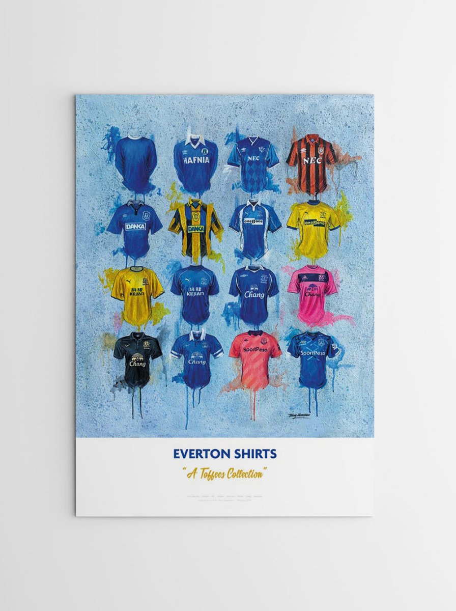Everton FC Shirts - A2 Signed Limited Edition Prints