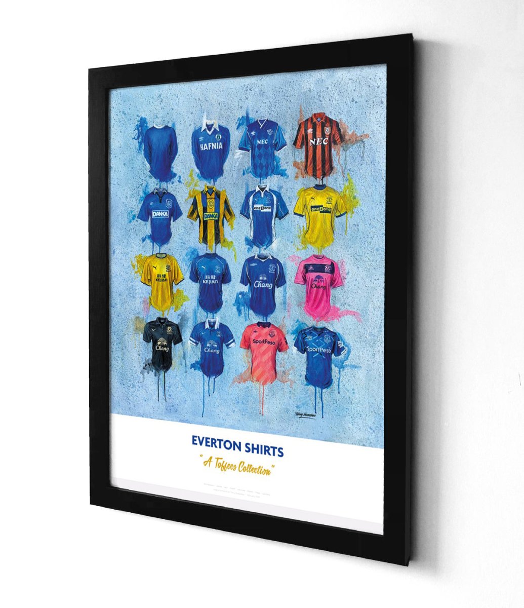 Everton FC Shirts - A2 Signed Limited Edition Prints