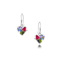 Mixed Flower Heart Drop Earrings