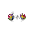 Mixed Flower Round Stud Earrings