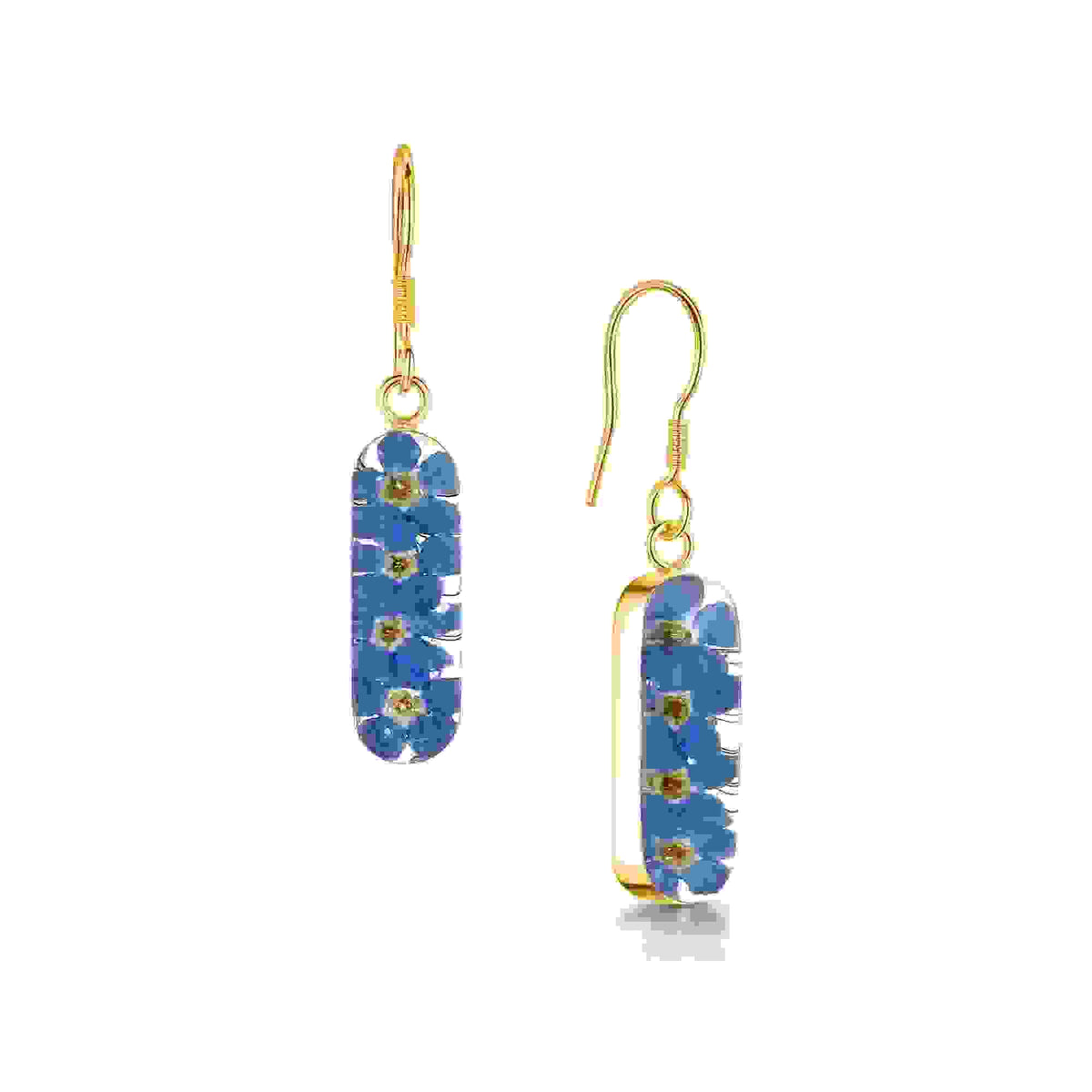 Forget-Me-Not Vertical Bar Drop Earrings