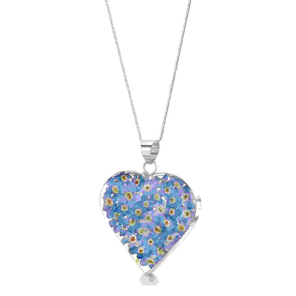 Forget-Me-Not Heart Large Pendant Necklace