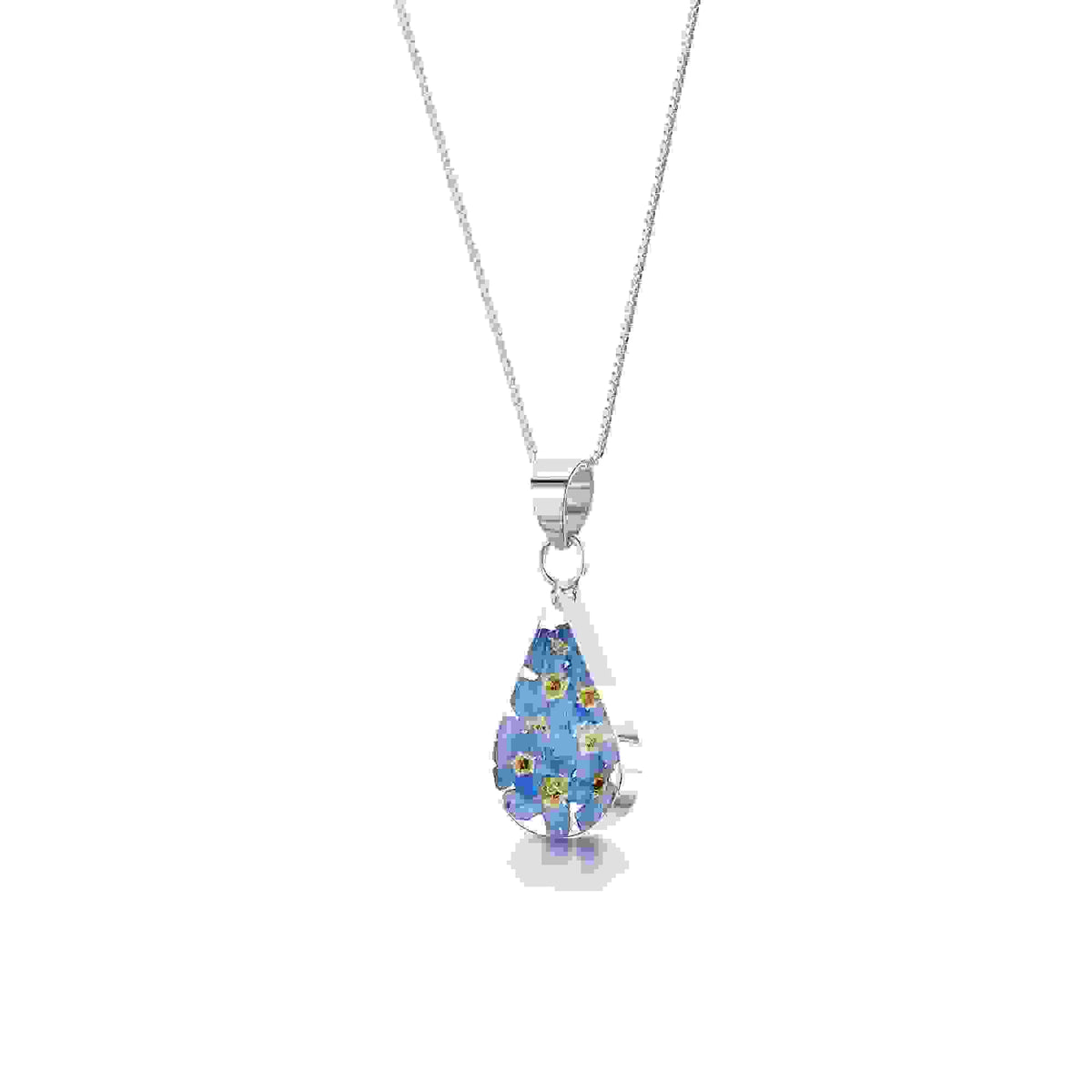 Forget-Me-Not Necklace Teardrop Pendant