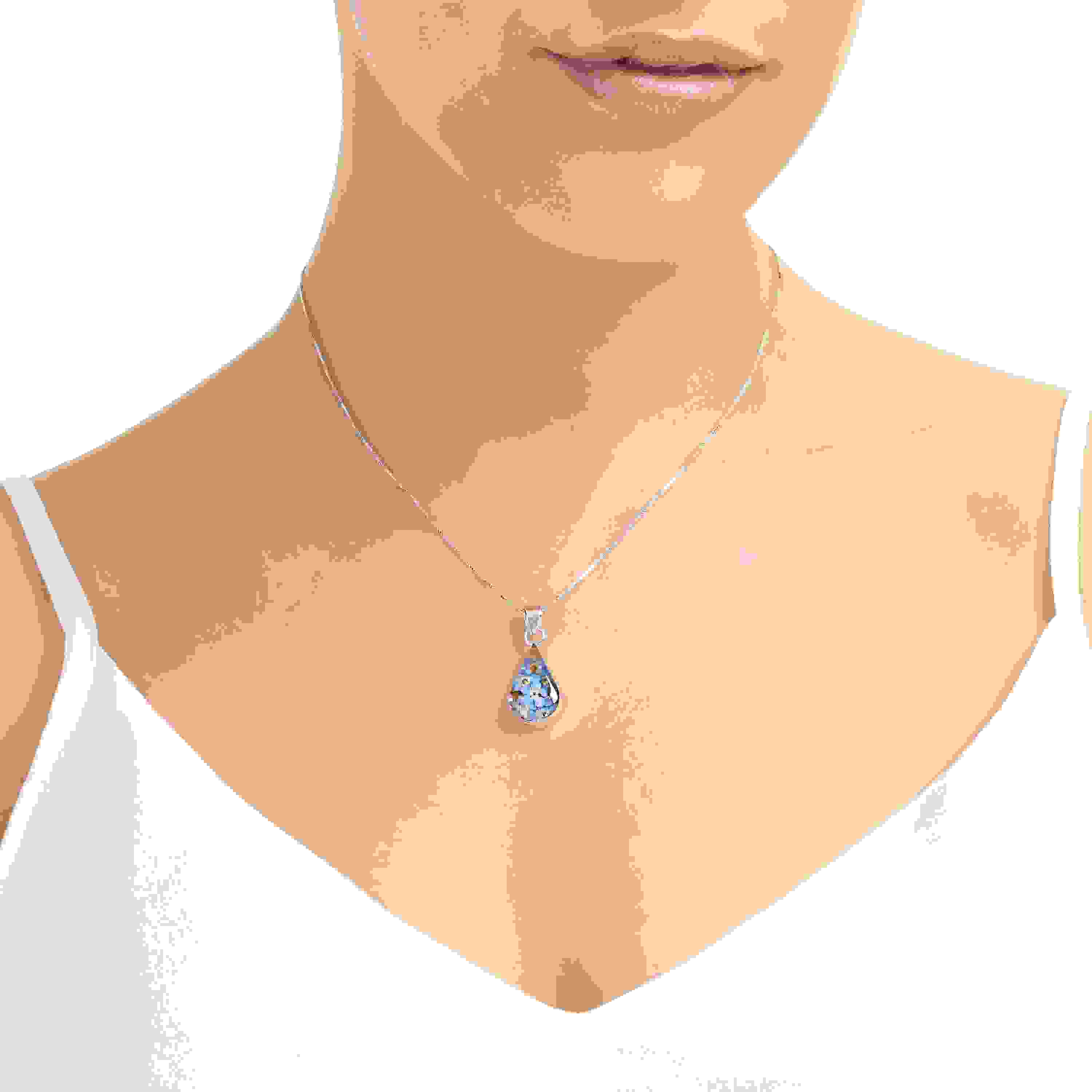 Forget-Me-Not Necklace Teardrop Pendant