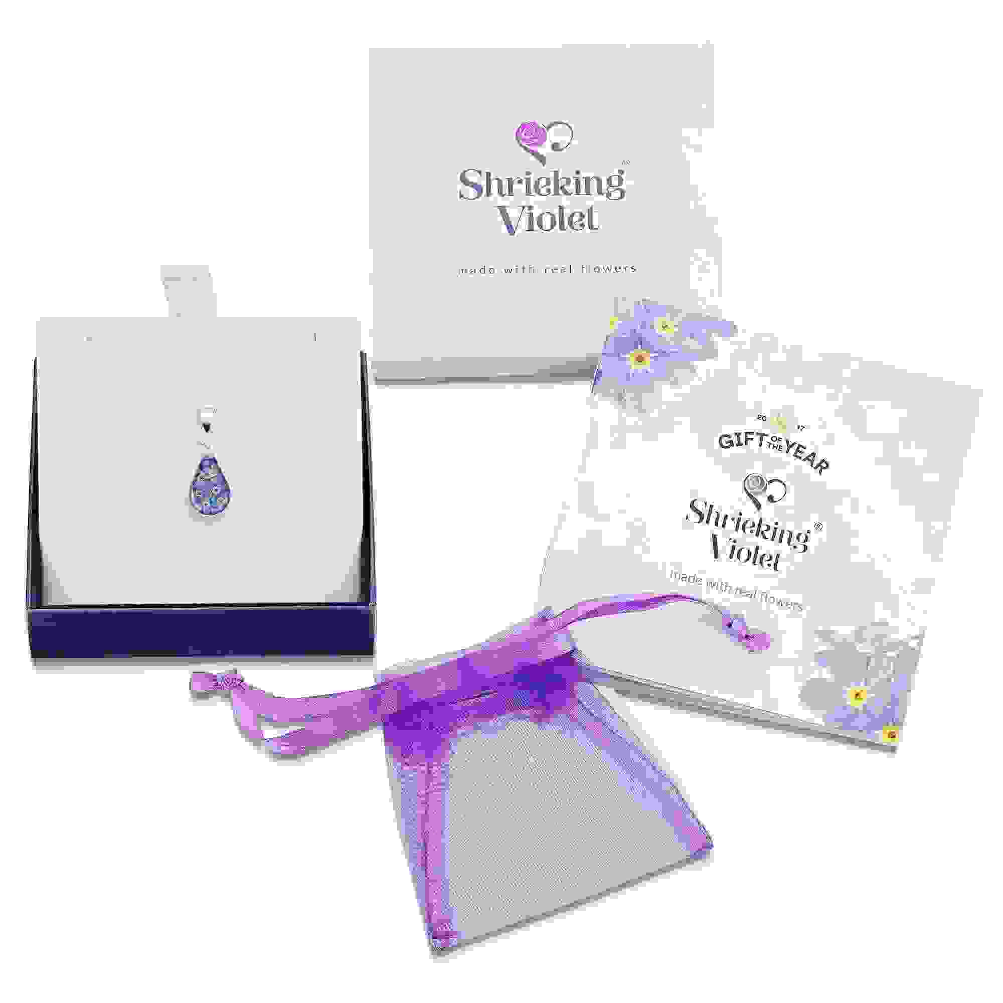Forget-Me-Not Necklace Teardrop Pendant