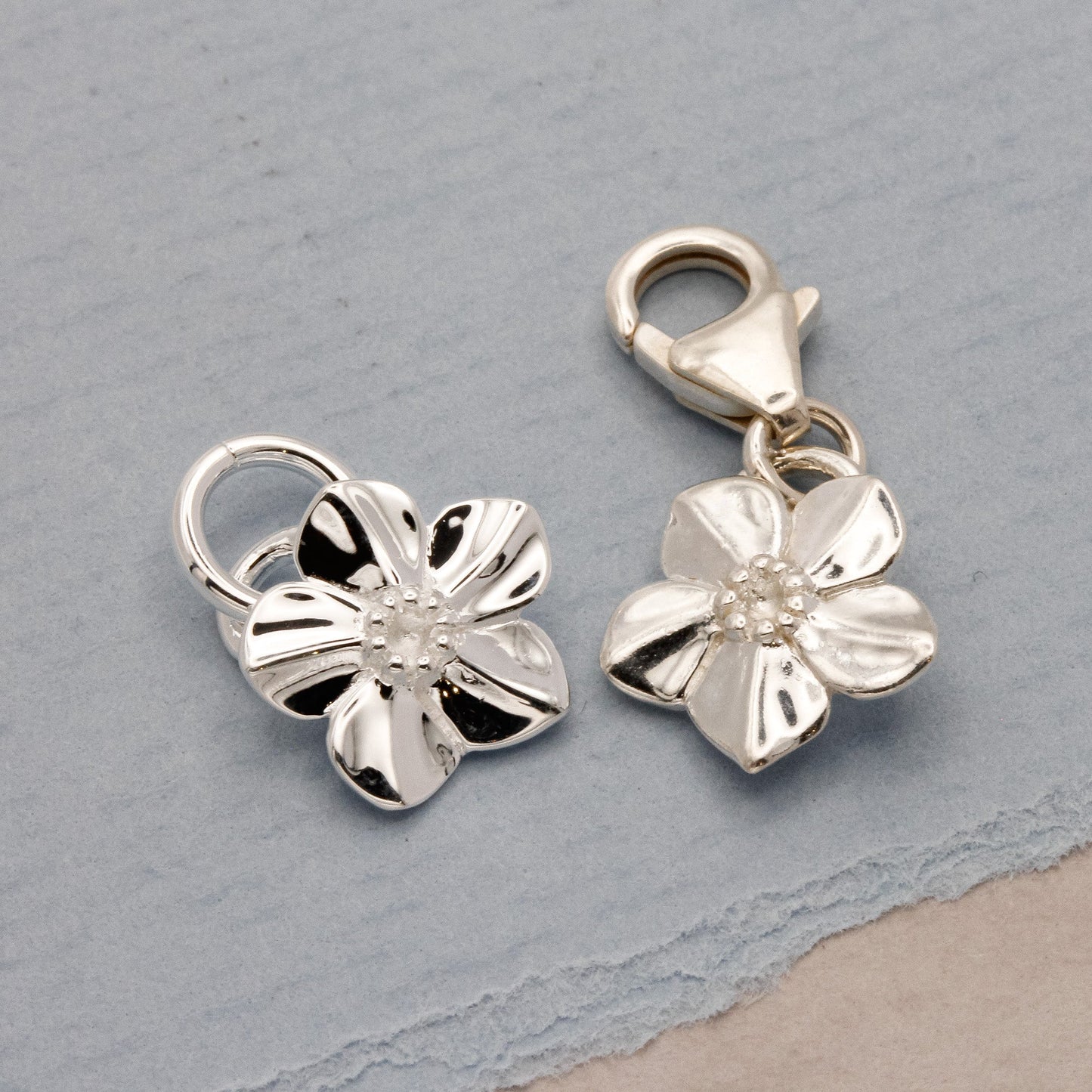 Forget-Me-Not Flower Personalised Silver Charm