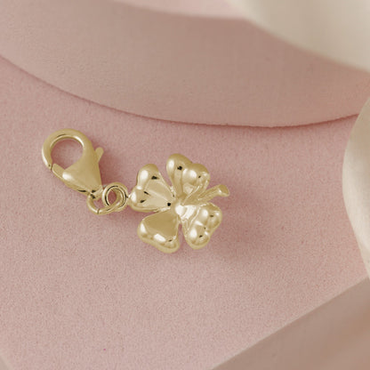 Four Leaf Clover Silver Charm