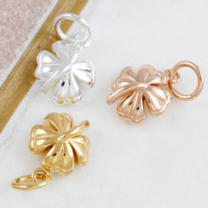 Four Leaf Clover Silver Charm