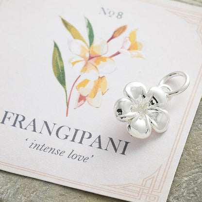 Frangipani Flower Silver Charm