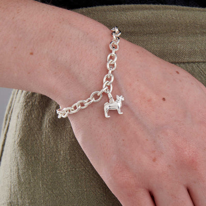 French Bulldog Silver Dog Charm